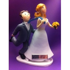 Figura tarta novios corbata Grabada muñecos boda